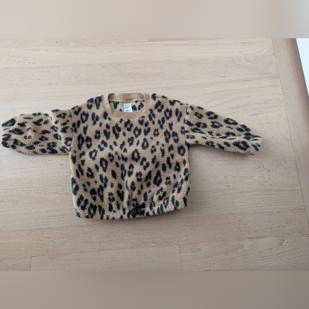 Carter's Tan and Black Leopard Sweater - 6 M